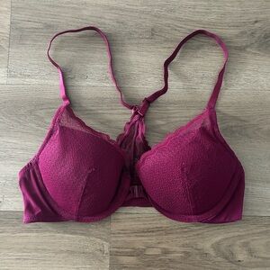 Auden Burgundy Lace Racerback Bra - Size 34A- EUC